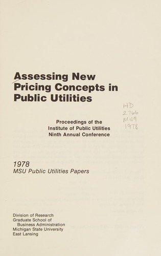 Assessing new pricing concepts in public utilities