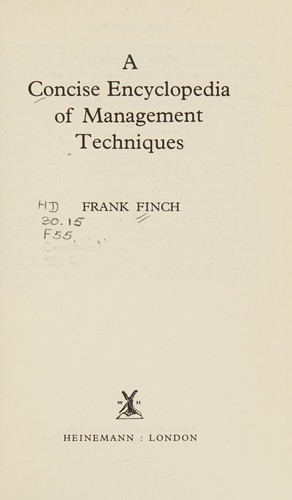 A concise encyclopedia of management techniques