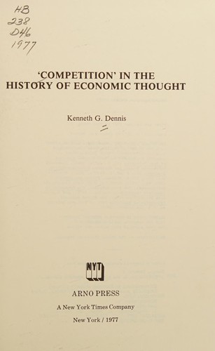 Competition in the history of economic thought