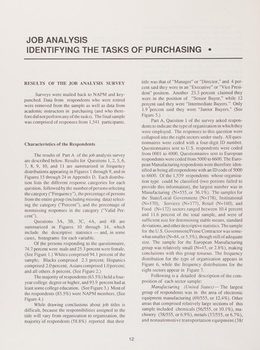 Job analysis identifying the tasks of purchasing