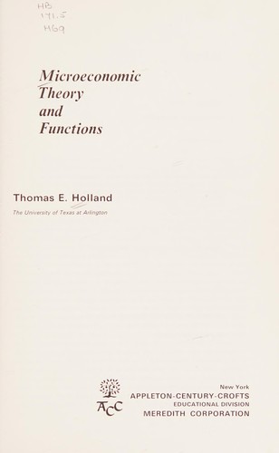 Microeconomic theory and functions