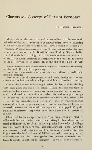The theory of peasant economy