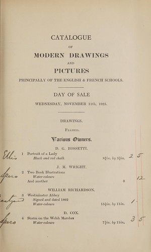 Modern drawings and pictures, principally of the English and French schools