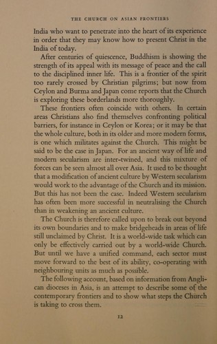 The church on Asian frontiers