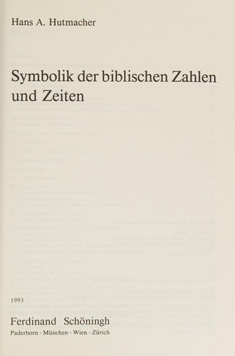 Symbolik der biblischen Zahlen und Zeiten