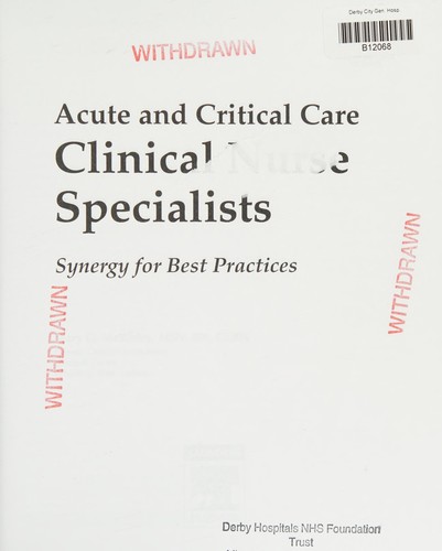 Acute and critical care clinical nurse specialists