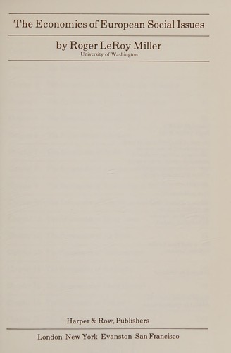 The economics of European social issues