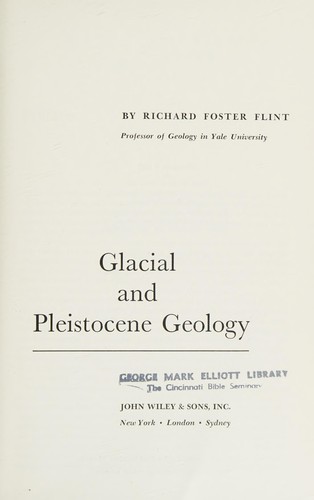 Glacial and pleistocene geology