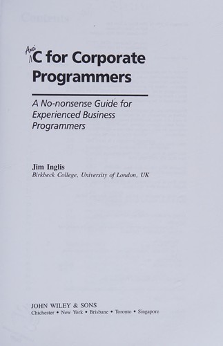 Ansi C for corporate programmers