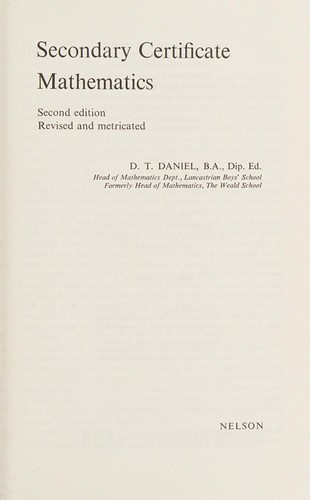Secondary Certificate mathematics