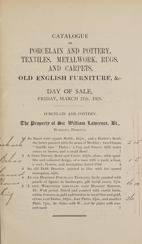 Porcelain and pottery, textiles, metalwork, rugs and carpets, old English furniture