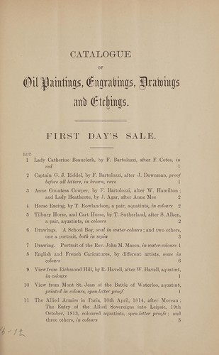 Engravings, Drawings & Etchings; Oil Paintings