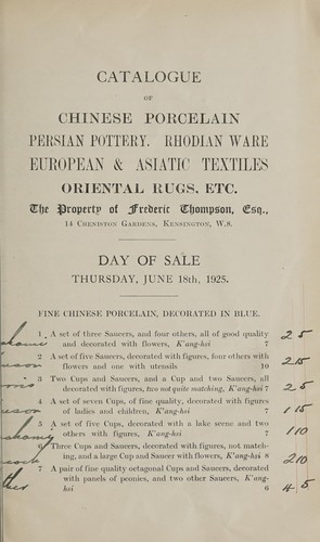 Works of art; fine Chinese porcelain; rugs and carpets