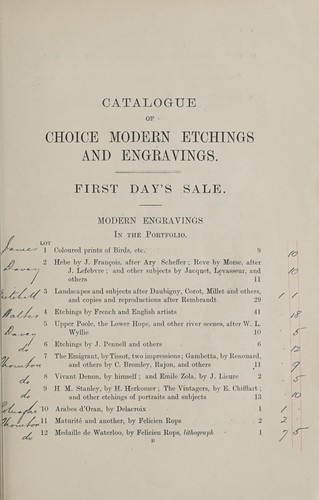 Choice modern etchings and engravings