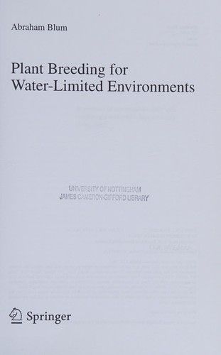 Plant breeding for water-limited environments