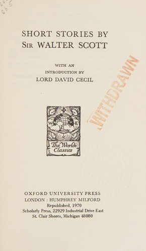 Short stories by Sir Walter Scott