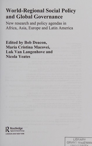 Global Governance, Regional Integration and Social Policy