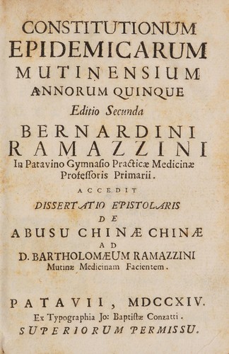 Constitutionum epidemicarum Mutinensium annorum quinque [i.e. 1690-94