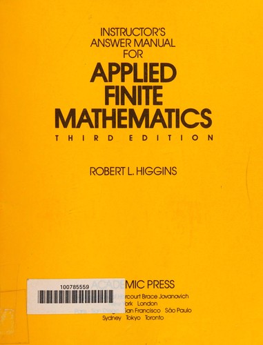 Instructor's answer manual for Applied finite mathematics