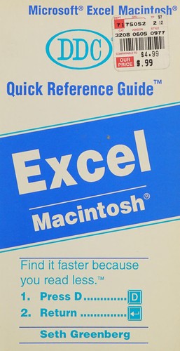 Microsoft Excel 4 Macintosh Quick Reference Guide