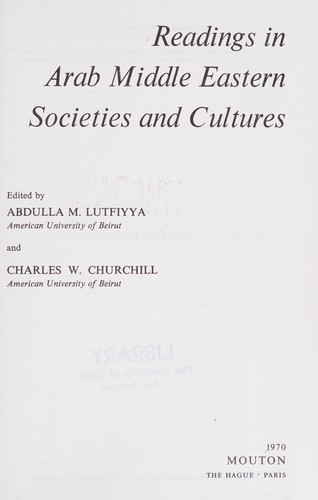Readings in Arab Middle Eastern societies and cultures