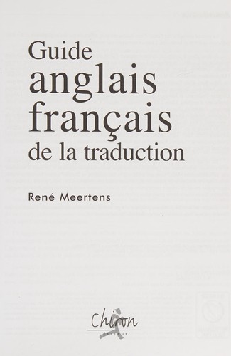Guide anglais français de la traduction
