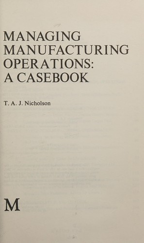 Managing manufacturing operations