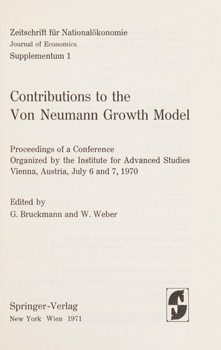 Contributions to the Von Neumann growth model