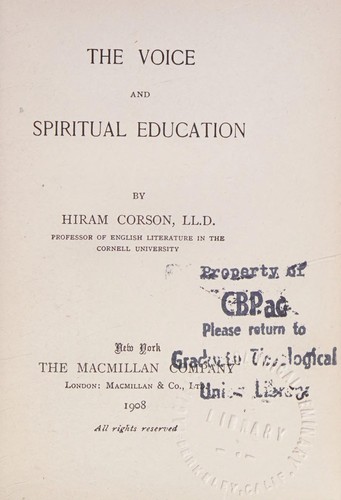 The voice and spiritual education