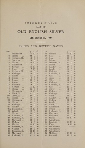 Old English silver