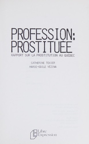 Profession, prostituée