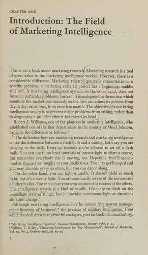 Marketing intelligence