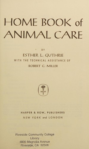 Home book of animal care