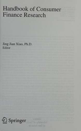 Handbook of consumer finance research