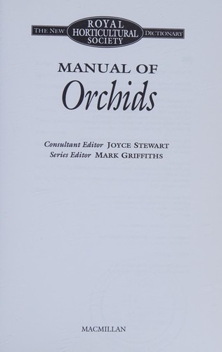 Manual of orchids
