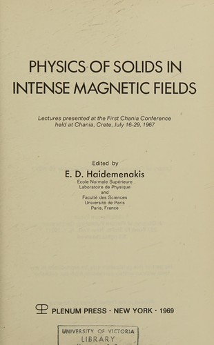 Physics of solids in intense magnetic fields