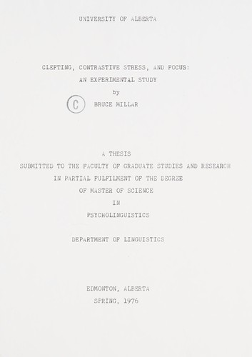 Clefting, contrastive stress, and focus