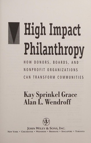 High impact philanthropy