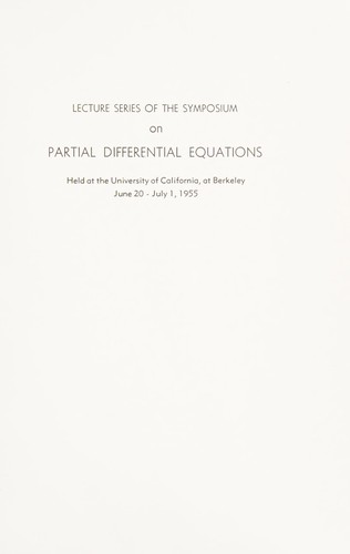 Lecture series of the symposium on partial differential equations