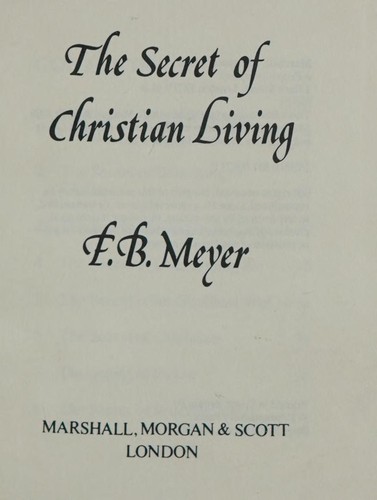 The secret of Christian living