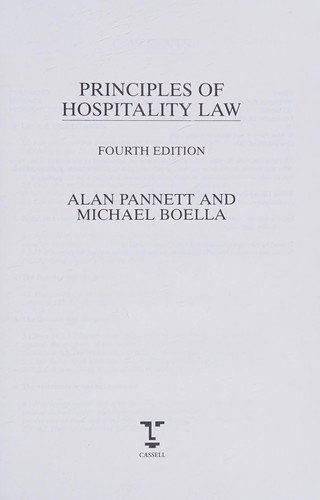 Principles of Hospitality Law