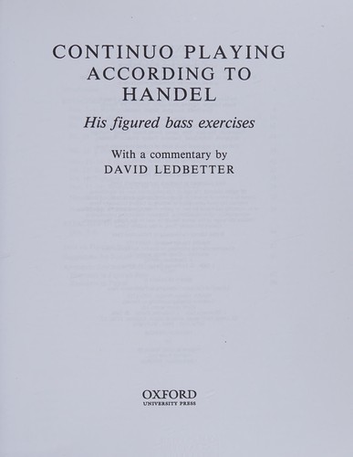 Continuo playing according to Handel