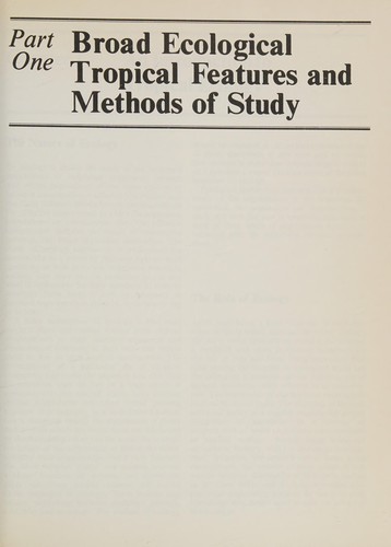 Elements of tropical ecology