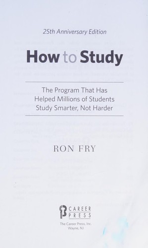 How to Study, 25th Anniversary Edition