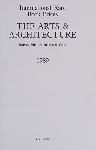 The Arts & Architecture/1989 (International Rare Book Prices)