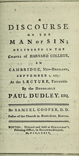 A discourse on the man of sin