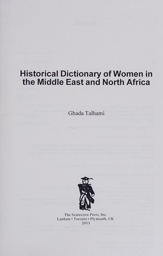 Historical dictionary of women in the Middle East and North Africa