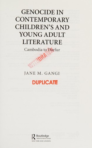 Genocide in Contemporary Children's and Young Adult Literature