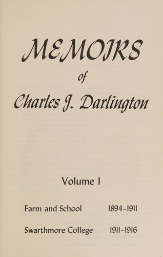 Memoirs of Charles J. Darlington
