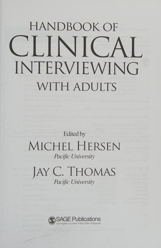 Handbook of clinical interviewing with adults